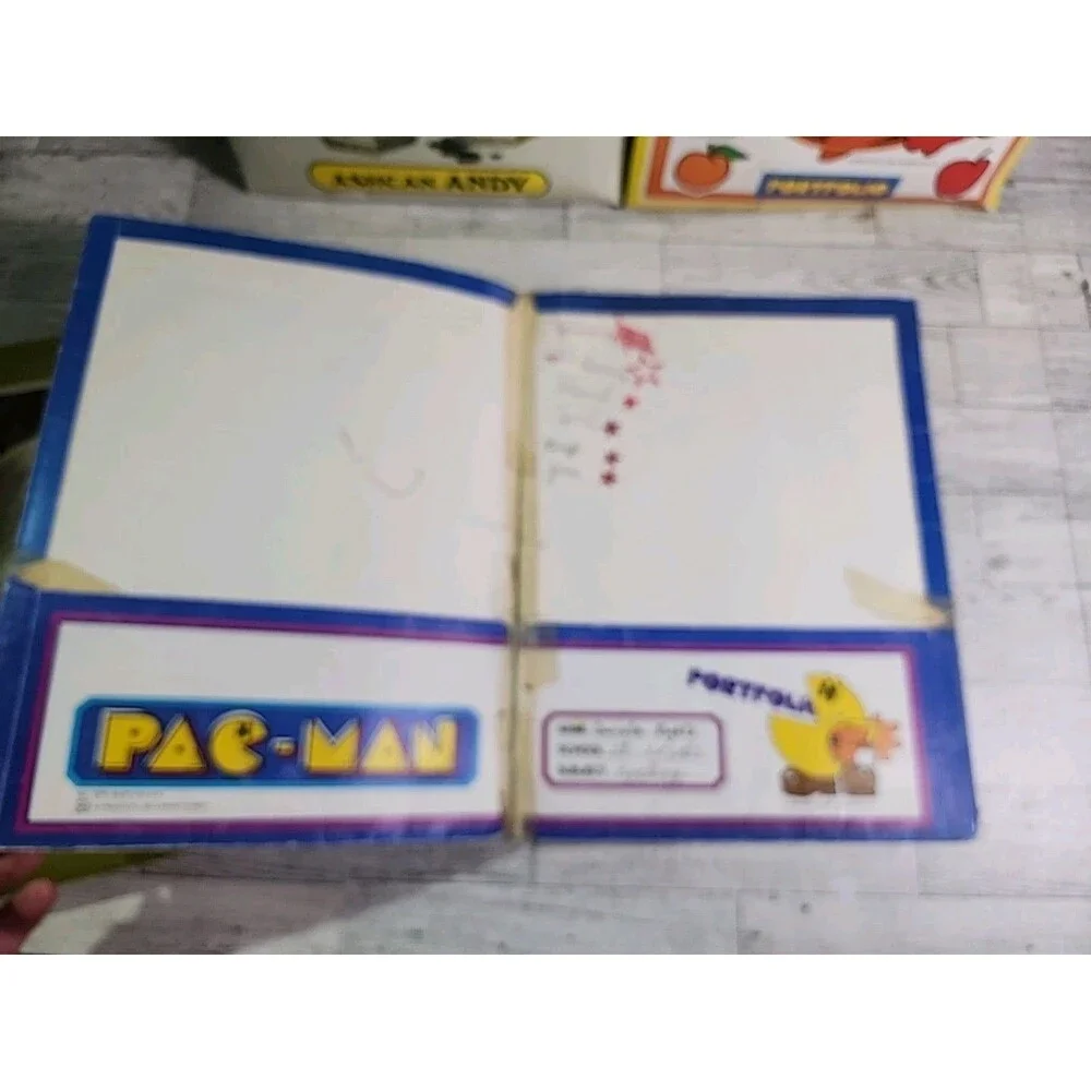 Vintage 1980s School Folder Lot Garbage Pail Kids Pacman Topps Midway Portfolio